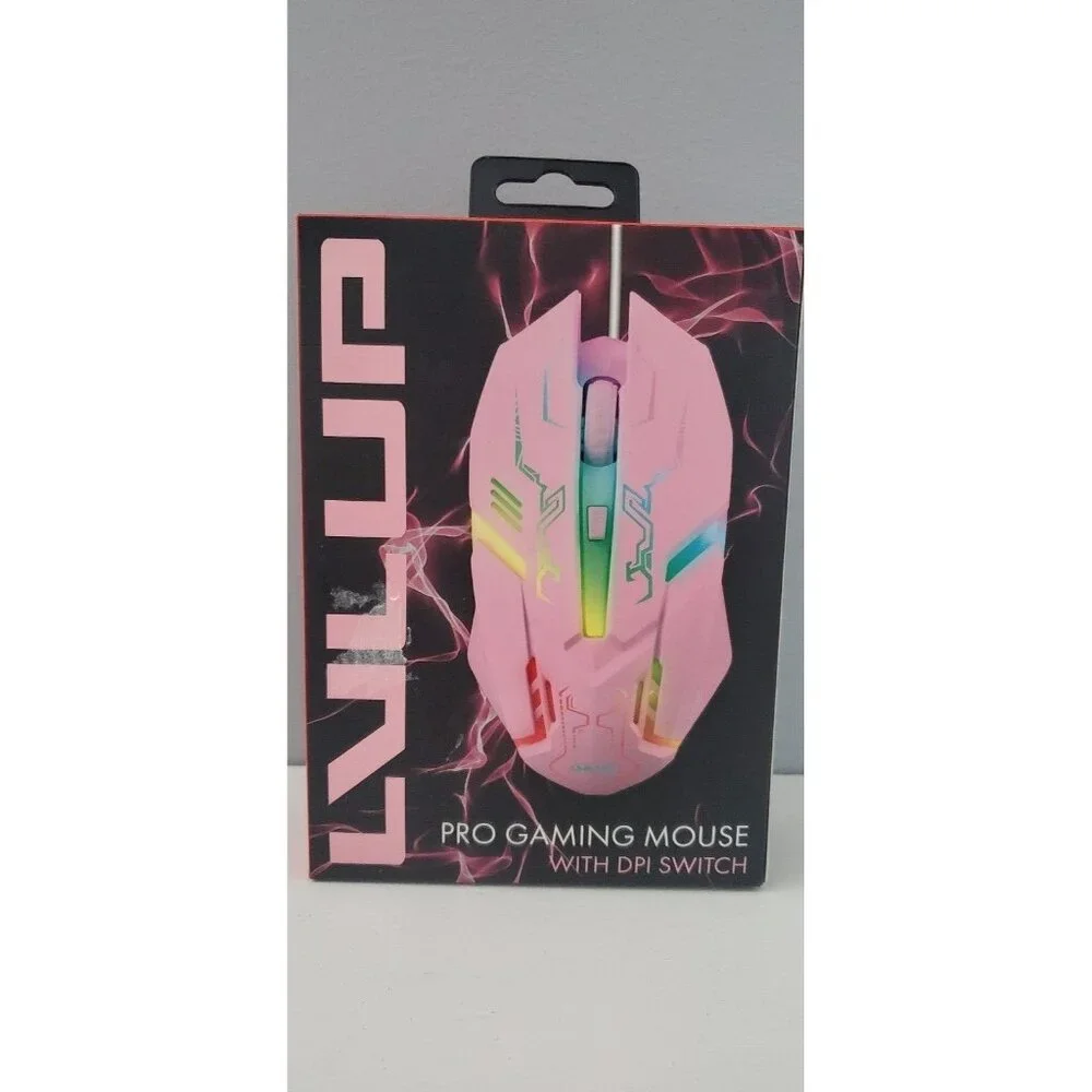 Brand New LVLUP Pro Gaming Mouse with DPI Switch (Pink)
